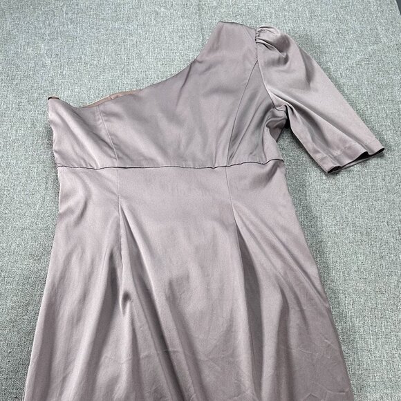 Donna Ricco A-Line Dress Women's 6 One Shoulder Party Cocktail Brown-ish Gray - Picture 8 of 13